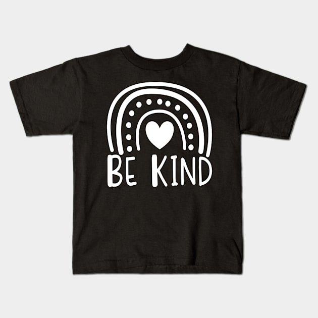 Doodle Rainbow Be Kind Kids T-Shirt by JPDesigns